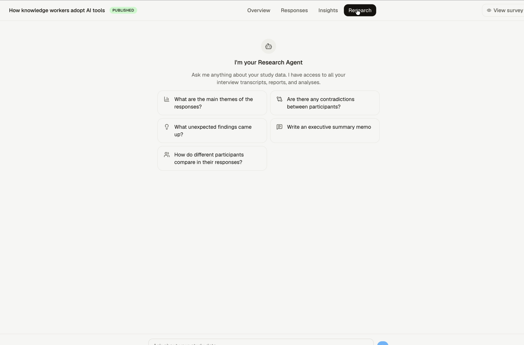 The Research question input for a Lemma study.