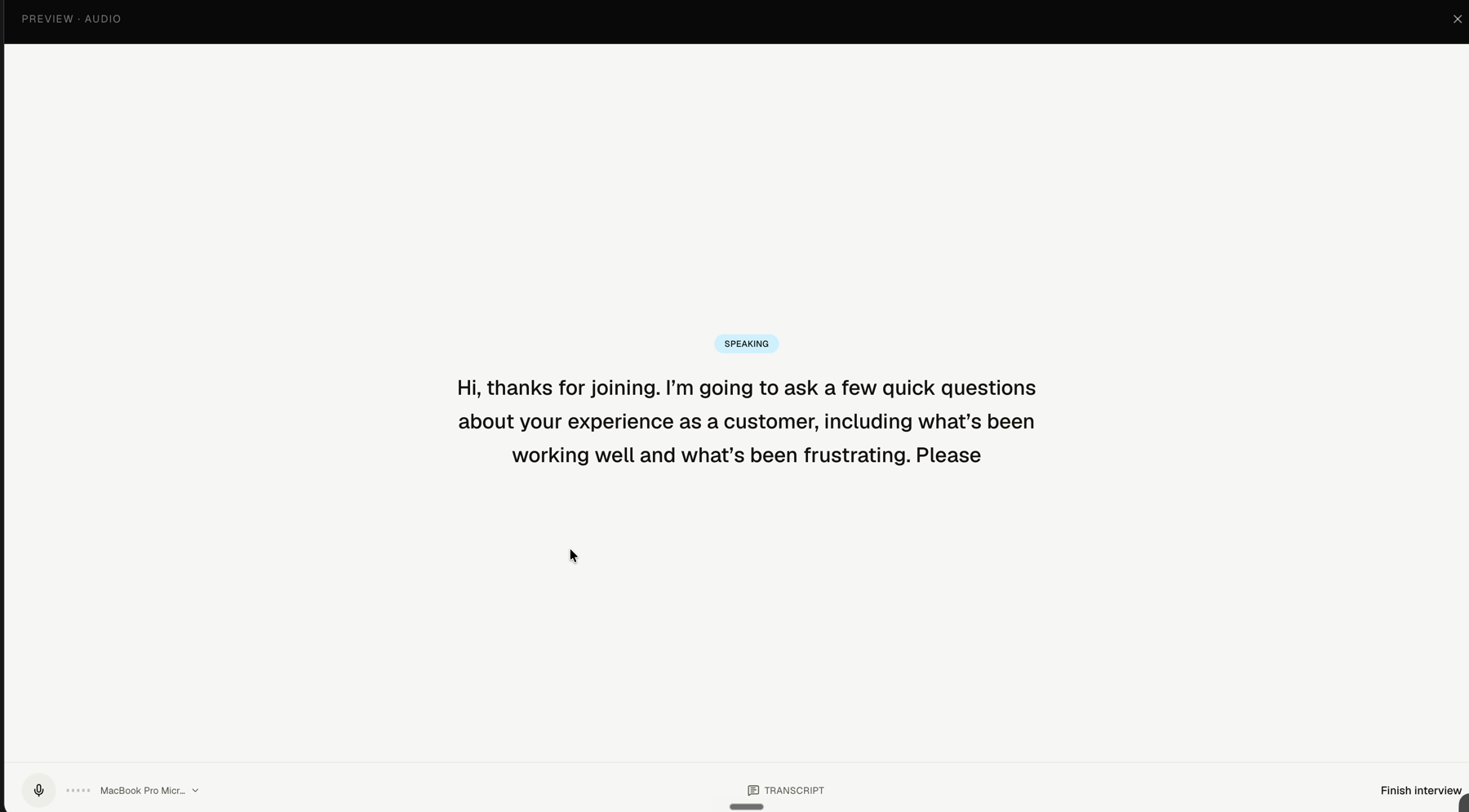 The Test Interview preview for a Lemma study.