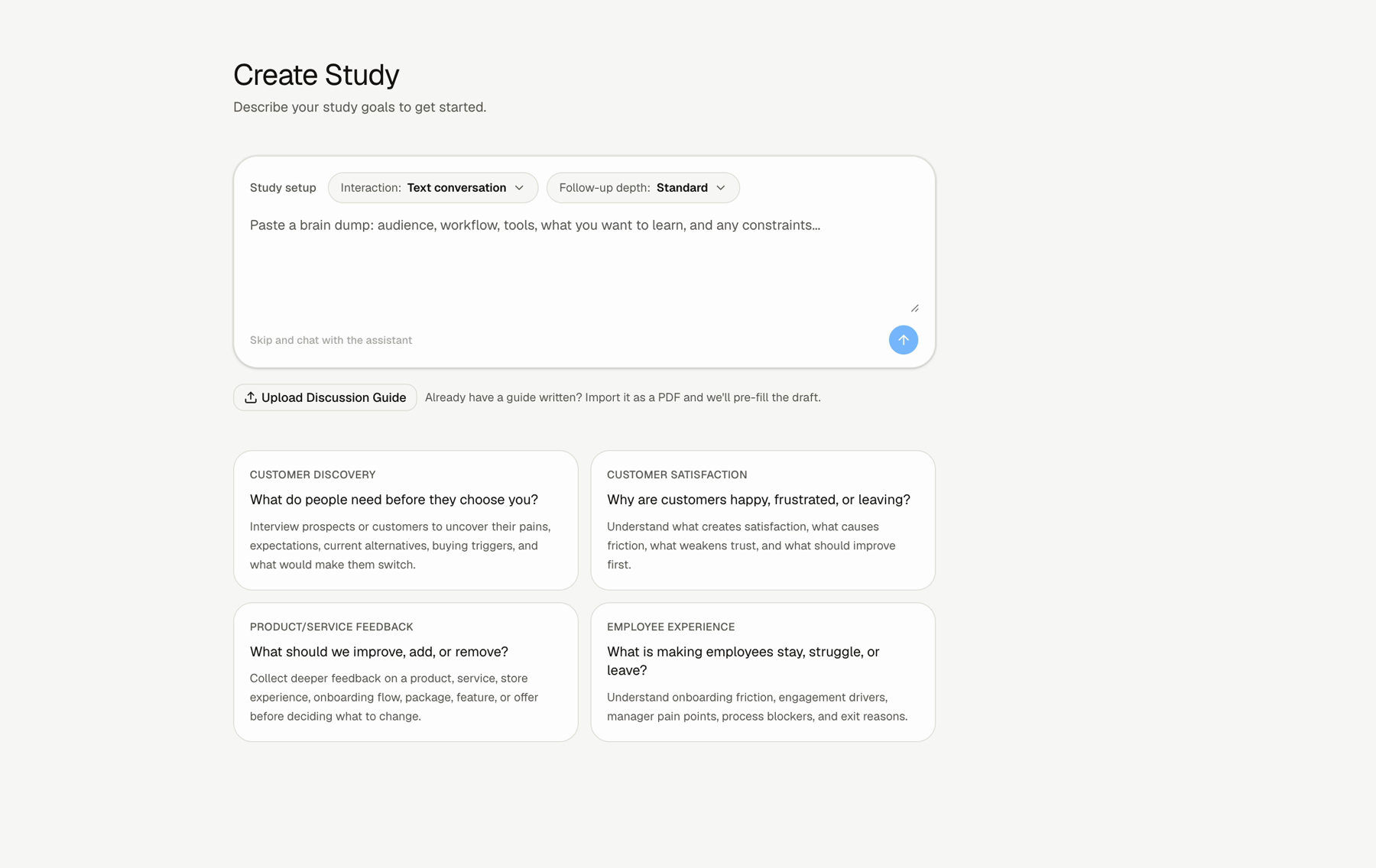 The Lemma Create Study screen.